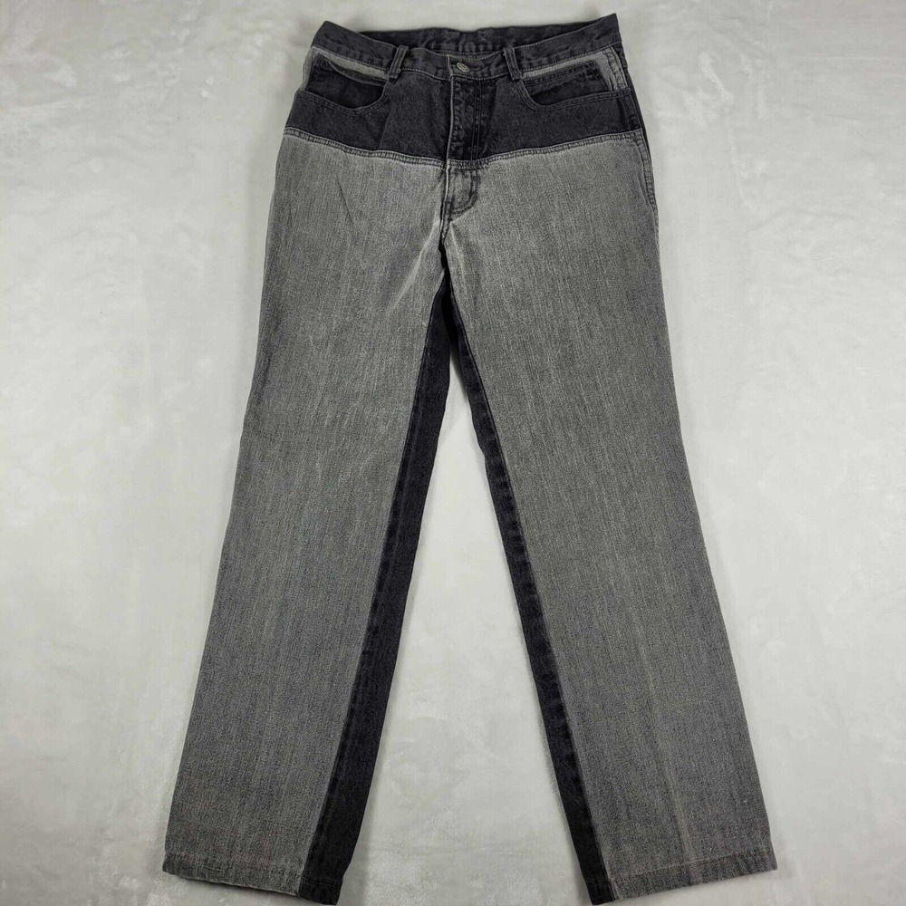 Vintage Sergio Valente Jeans Men's 29x28 Black Gray Western Pants Made in Taiwan